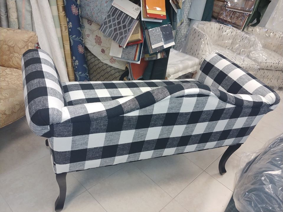 Back View of a Checkered Sofa — Pompano Beach, FL — Anthony Interiors