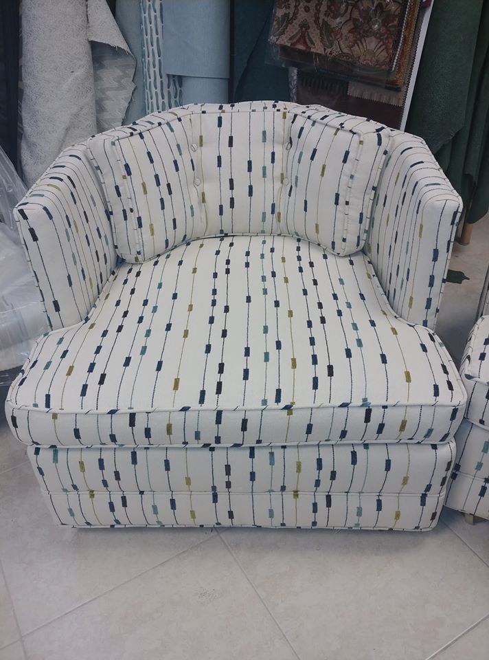 Dotted White Armchair — Pompano Beach, FL — Anthony Interiors