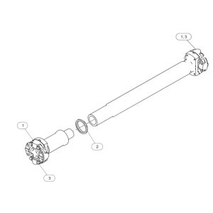 Cardan completo, eje central. Para uso en 725 AFX, 730 AGF-B1M