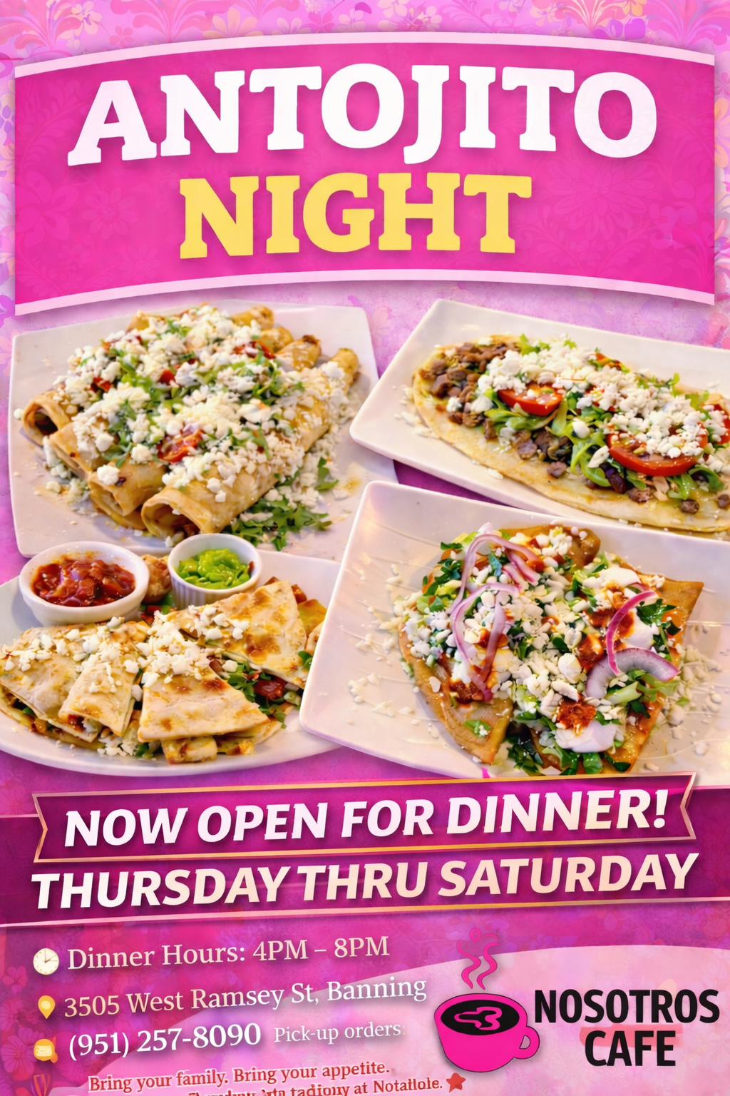 Open Late For Dinner.