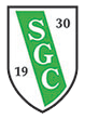 Shield-shaped logo with green diagonal stripe; "SGC" in white, and years "19" and "30" on either side.