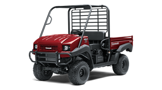A red kawasaki mule is shown on a white background.