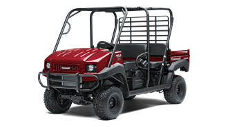 A red kawasaki mule is shown on a white background.