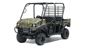 A camouflage utility vehicle is shown on a white background.