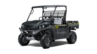A black and yellow utility vehicle on a white background.