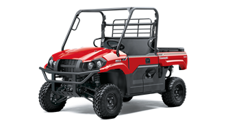 A red and black utility vehicle on a white background.