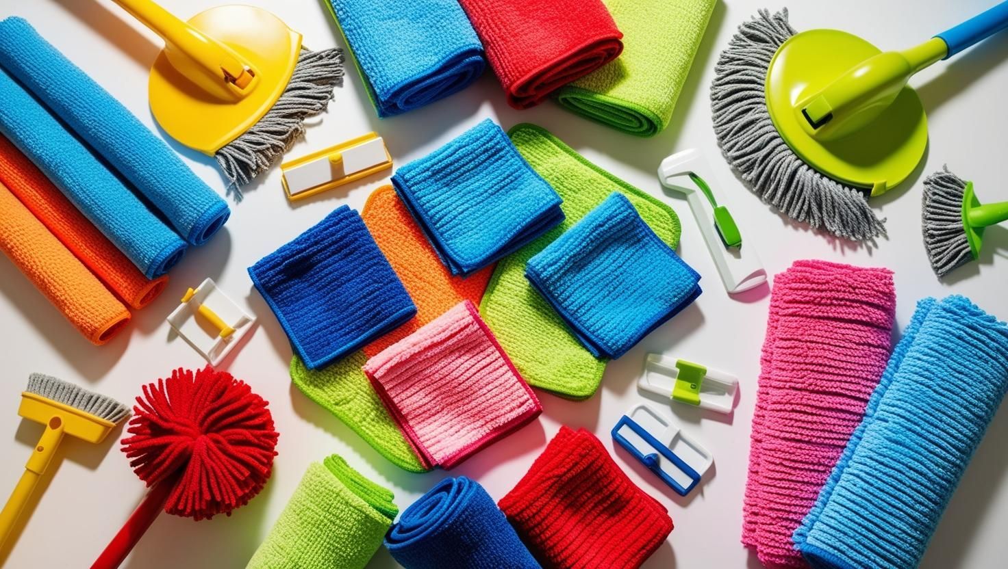 mop e panni in microfibra colorati