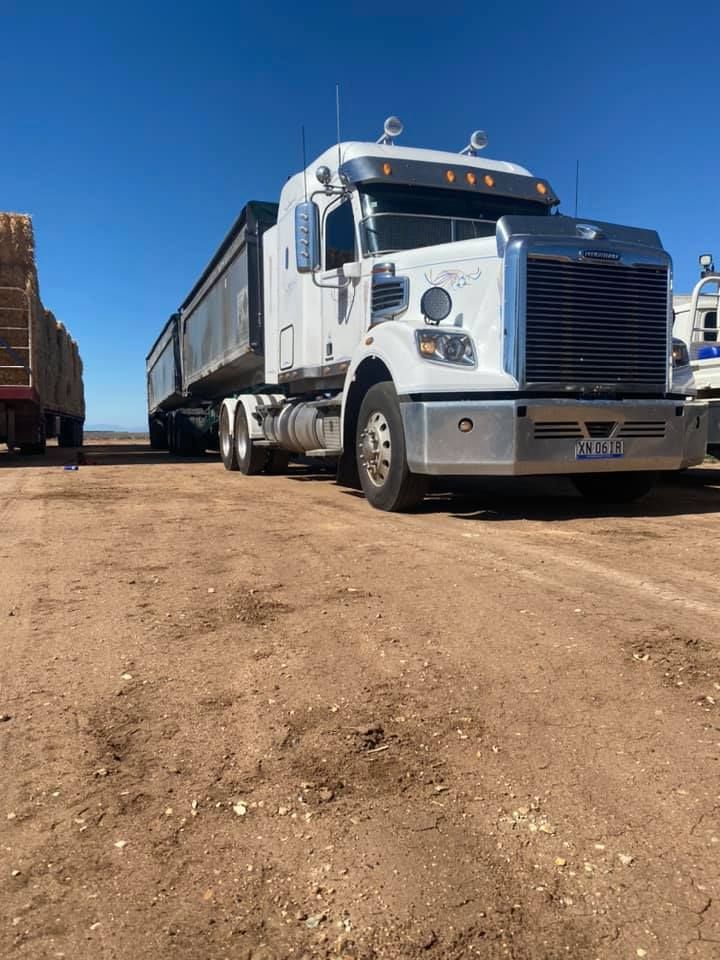 A white semi truck is parked on a dirt road. — Gillies Enterprises Pty Ltd In Narrabri, NSW