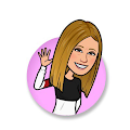 a cartoon of a woman waving her hand in a pink circle .