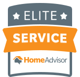 A logo for an elite service home advisor.