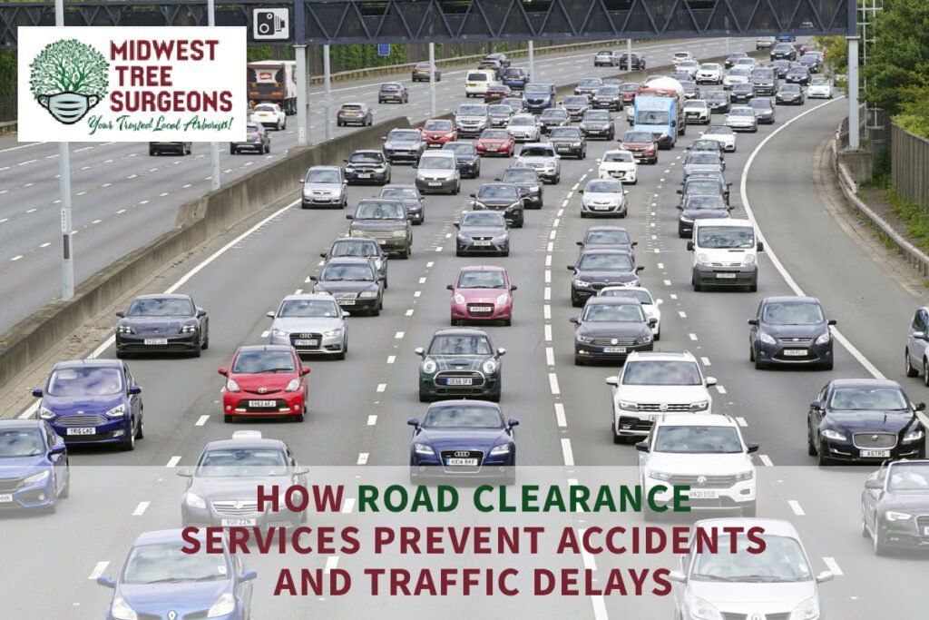 A busy highway with the words how road clearance services prevent accidents and traffic delays