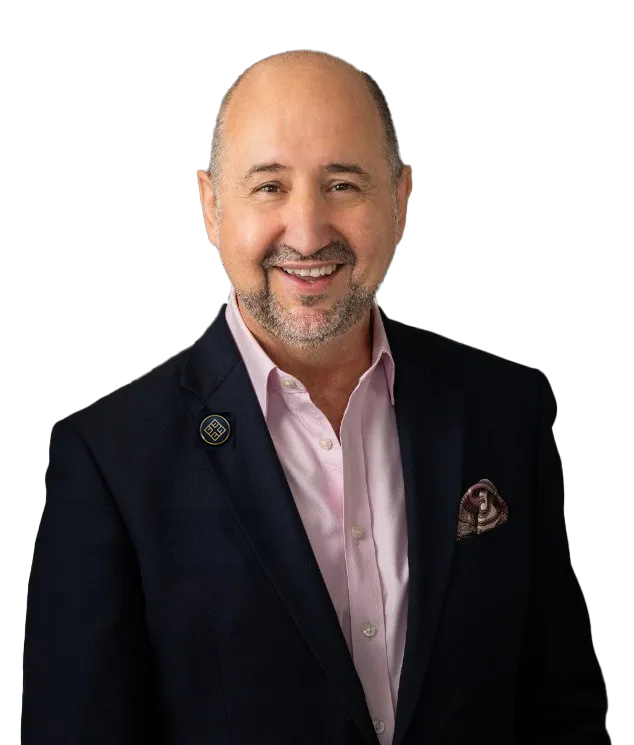 Lanson Partners team posing for a picture while sitting at a table