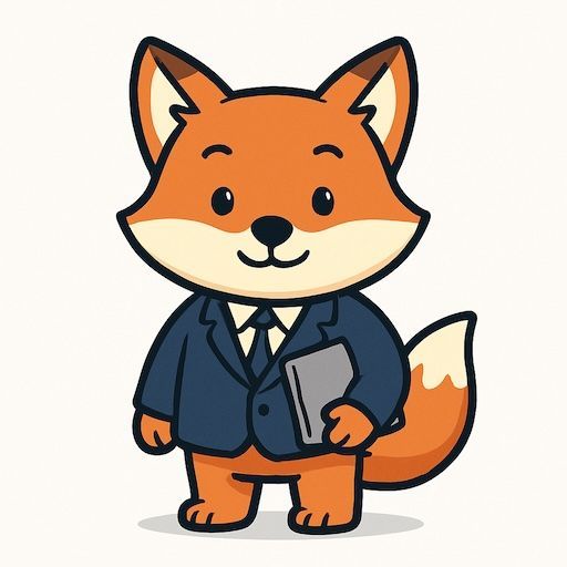 Cartoonvlinder met blauw lichaam, oranje vleugels en camera, lachend.