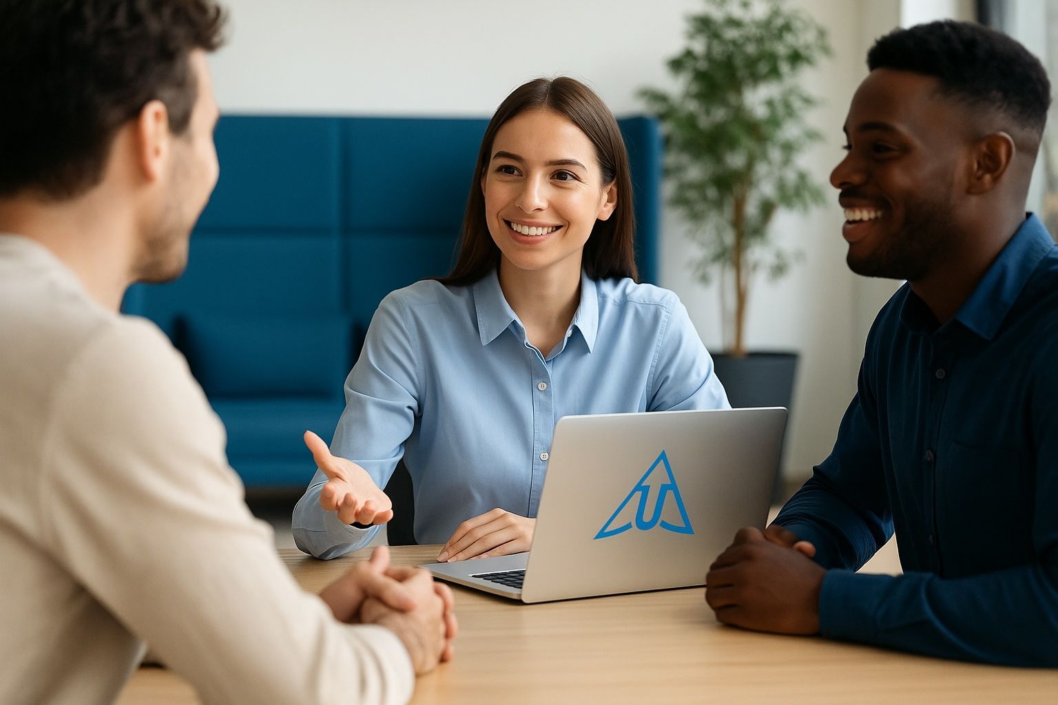 Laptop met code op een donker scherm, met een zijpaneel met tekst; toetsenbord eronder.