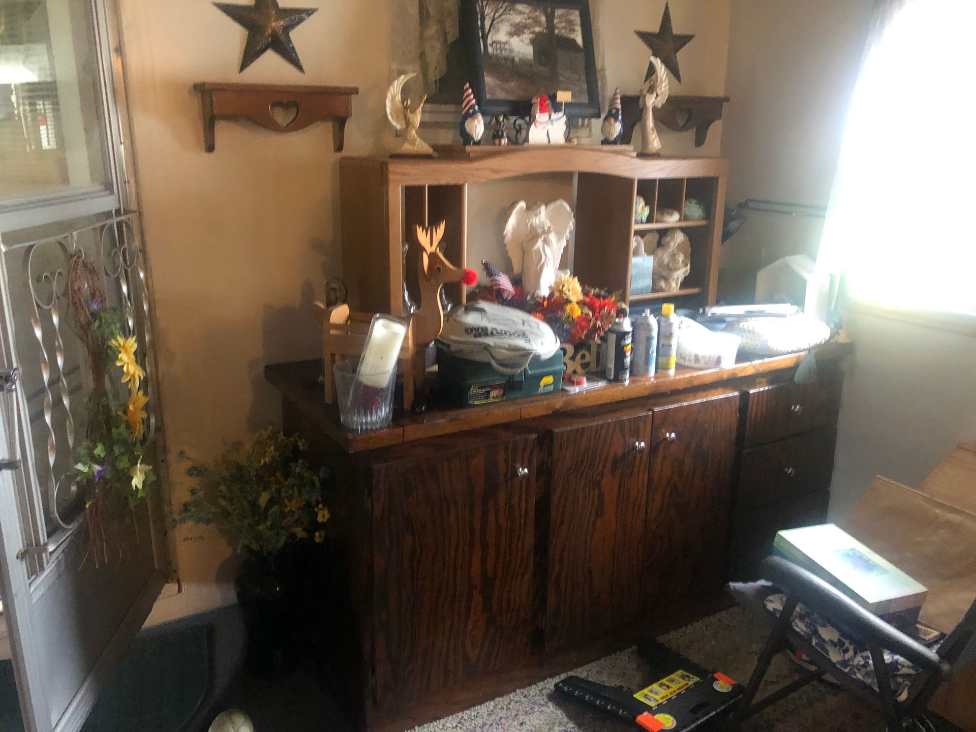 Antique wooden cabinet with collectibles — Sheffield, IL — Johnson Agency