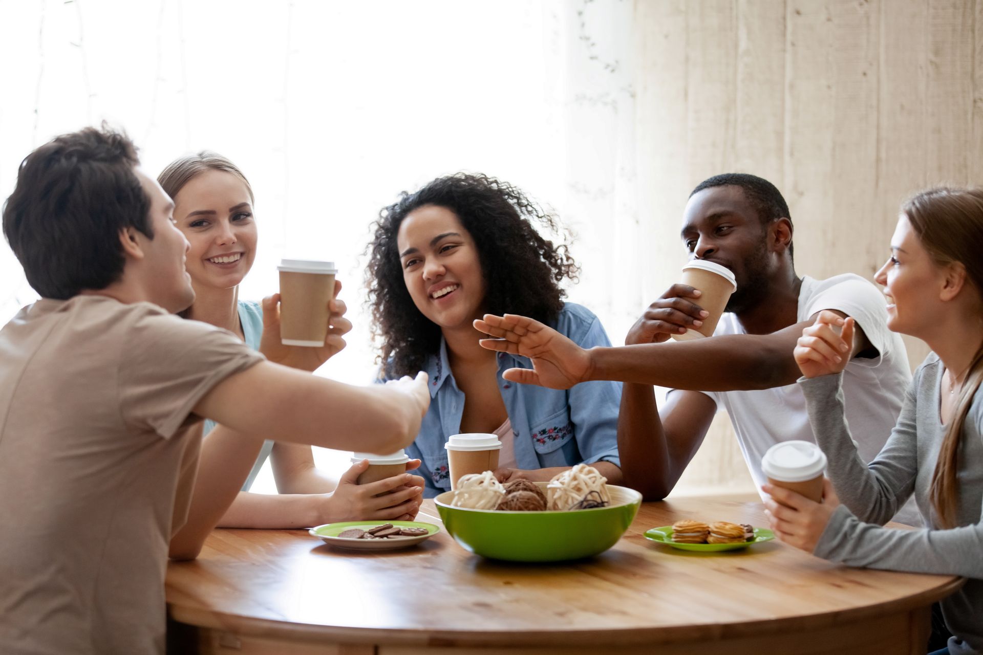 A group of friends getting coffee together, learning  how to be yourself around others