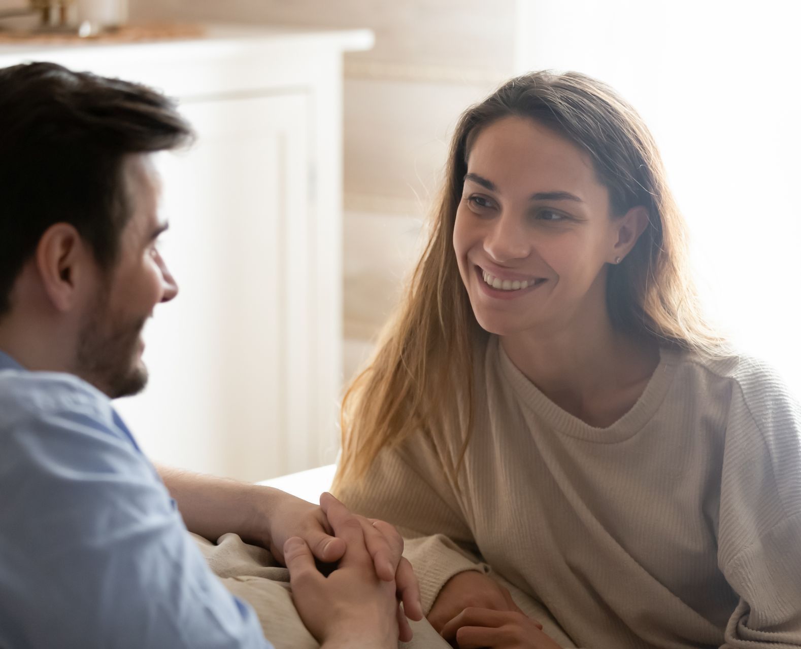 the couple thoughtfully discusses their SMART goals together