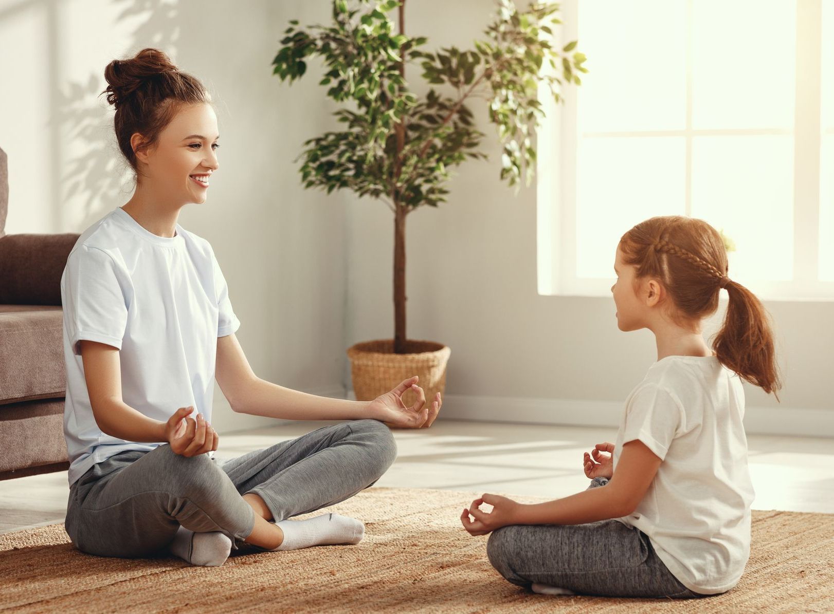 The young woman and her child are discussing their lived values