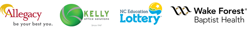 NC Education Lottery logo and Wake Forest Baptist Health logo