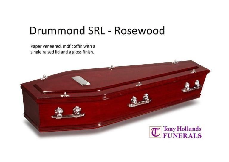 A drummond srl rosewood coffin from tony hollands funerals