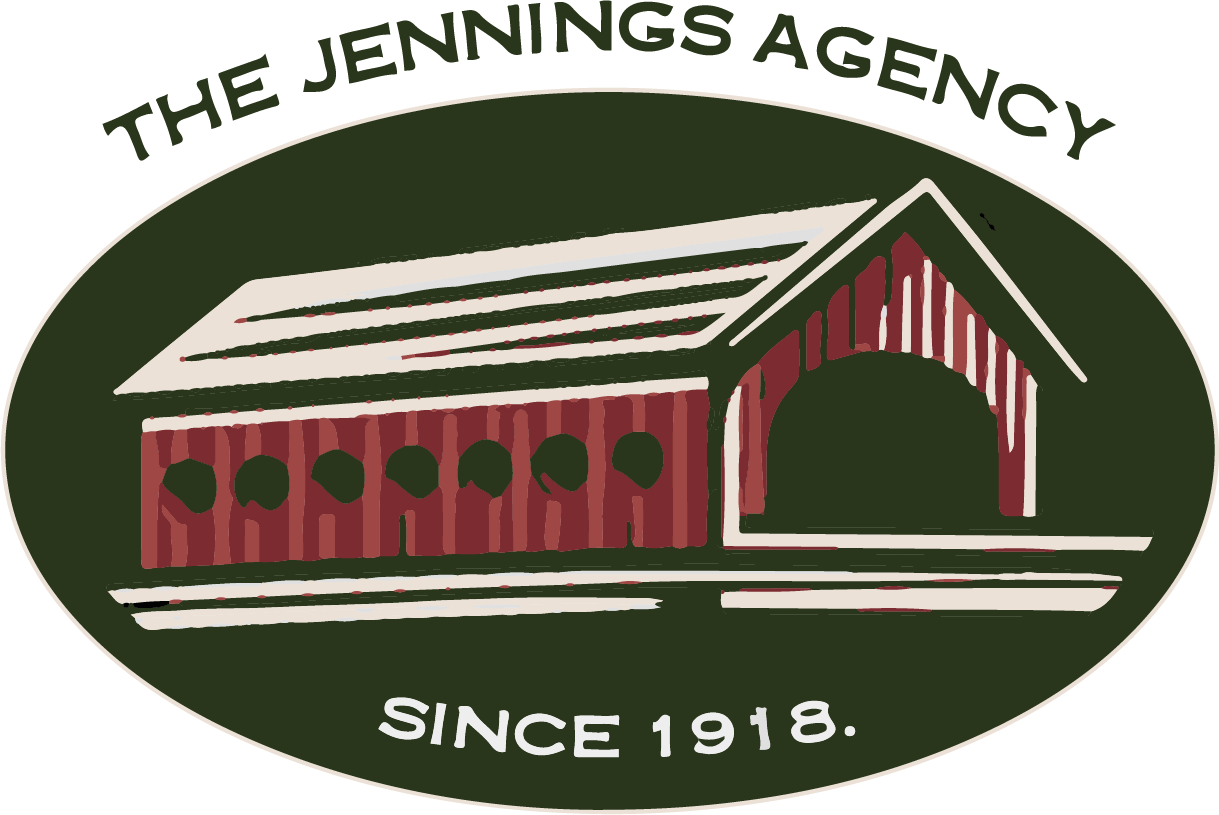 The jennings agency logo has a house on it