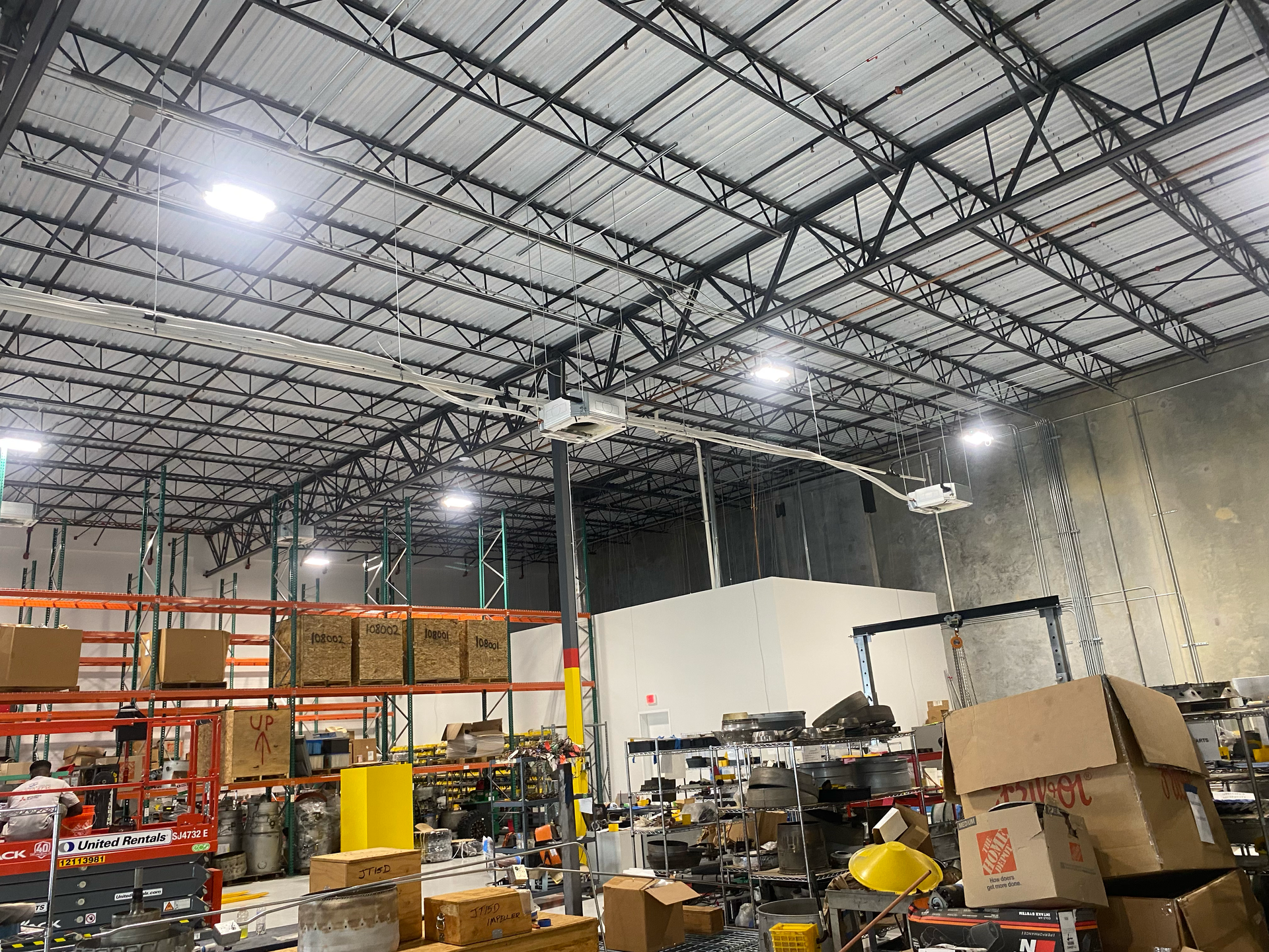 Mitsubishi cassette mini split cooling a warehouse in Fort Lauderdale, FL
