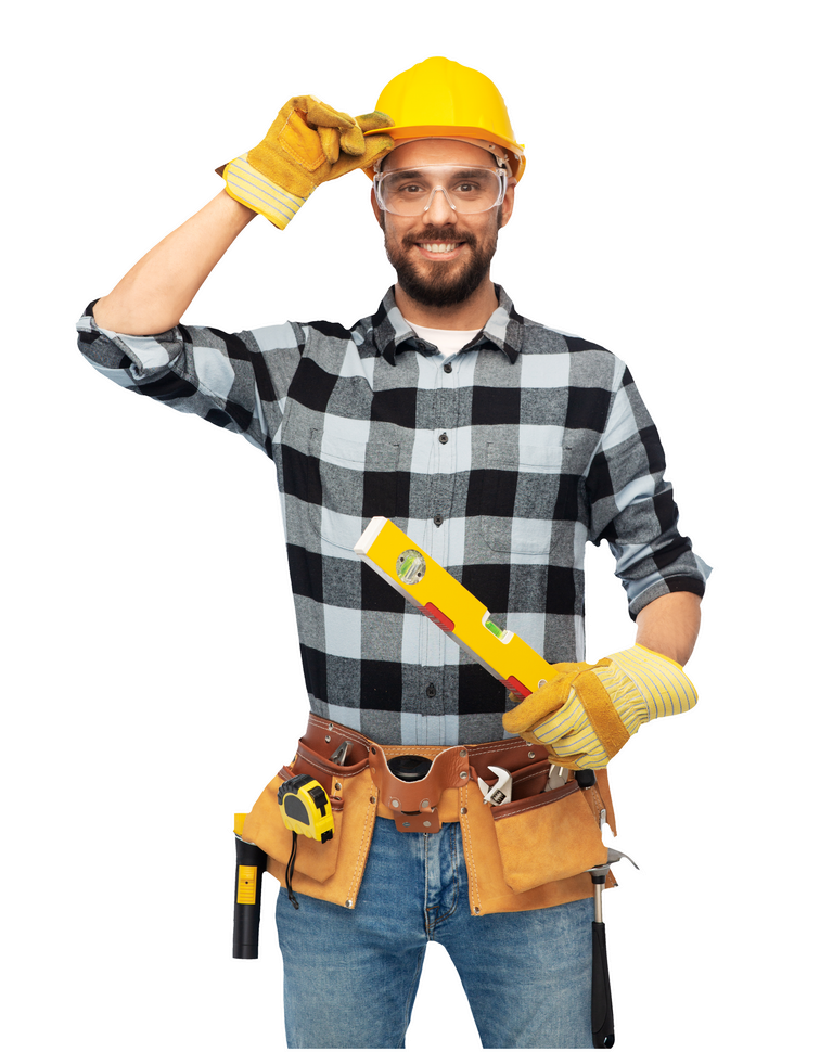 Construction worker in hard hat.