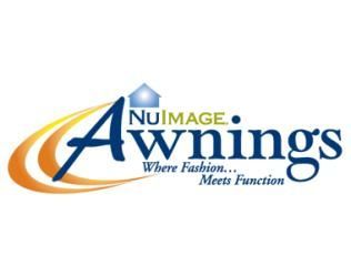 A logo for nu image awnings where fashion meets function