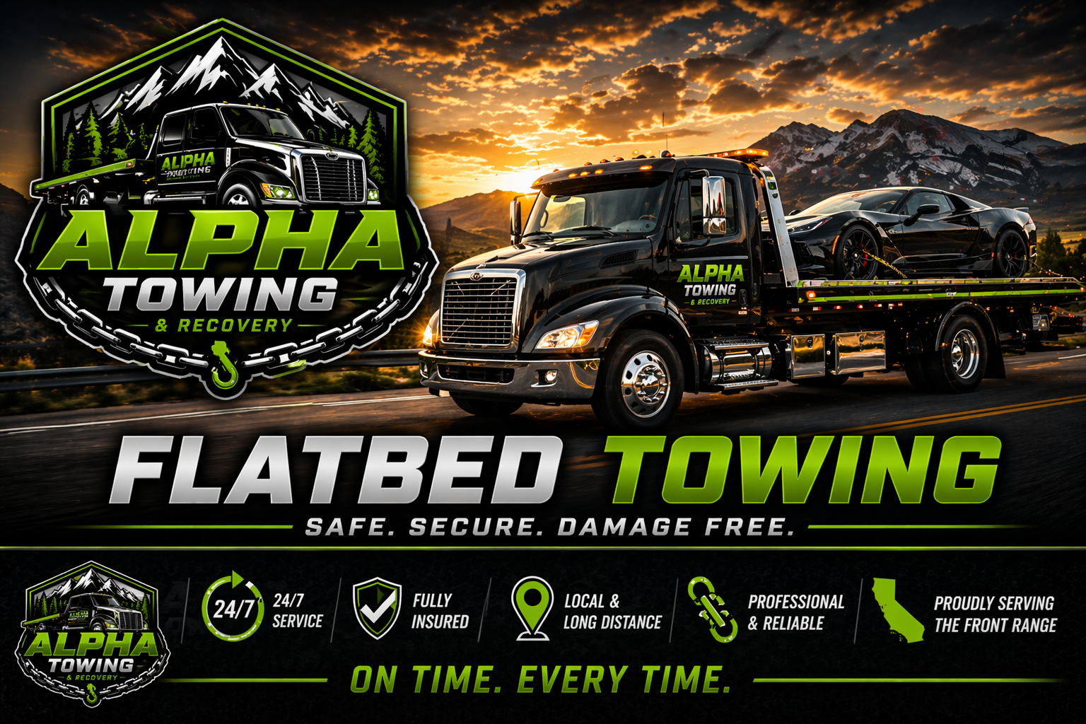Flatbed towing for luxury and low-clearance vehicles, Longmont CO