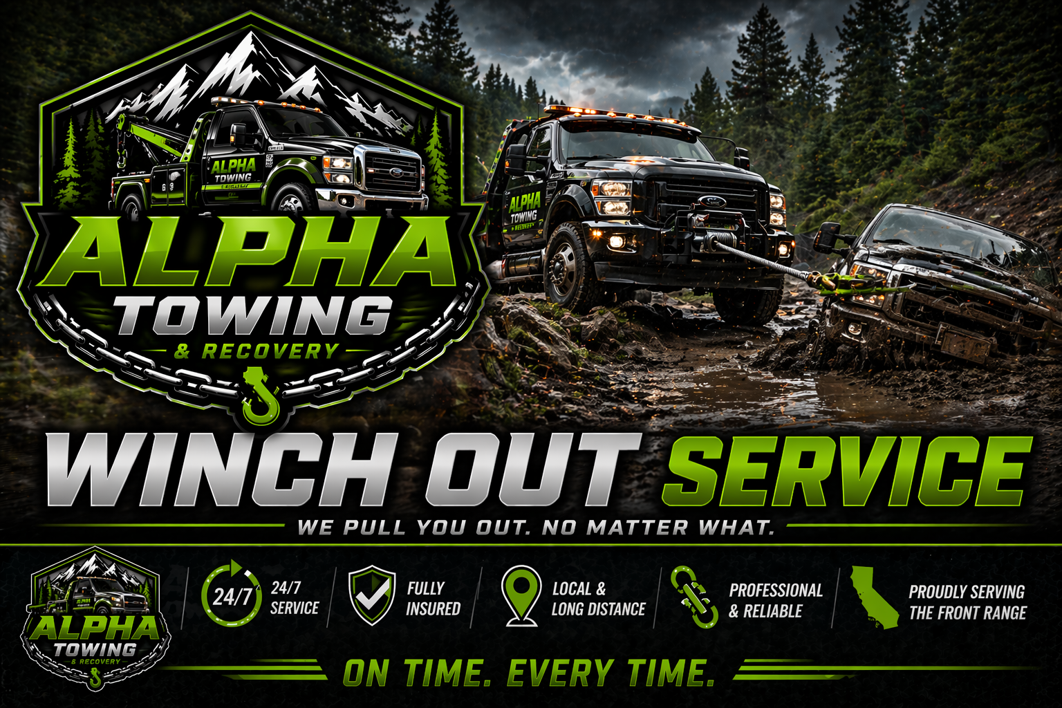 Winch out service pulling stuck vehicle in Longmont, CO