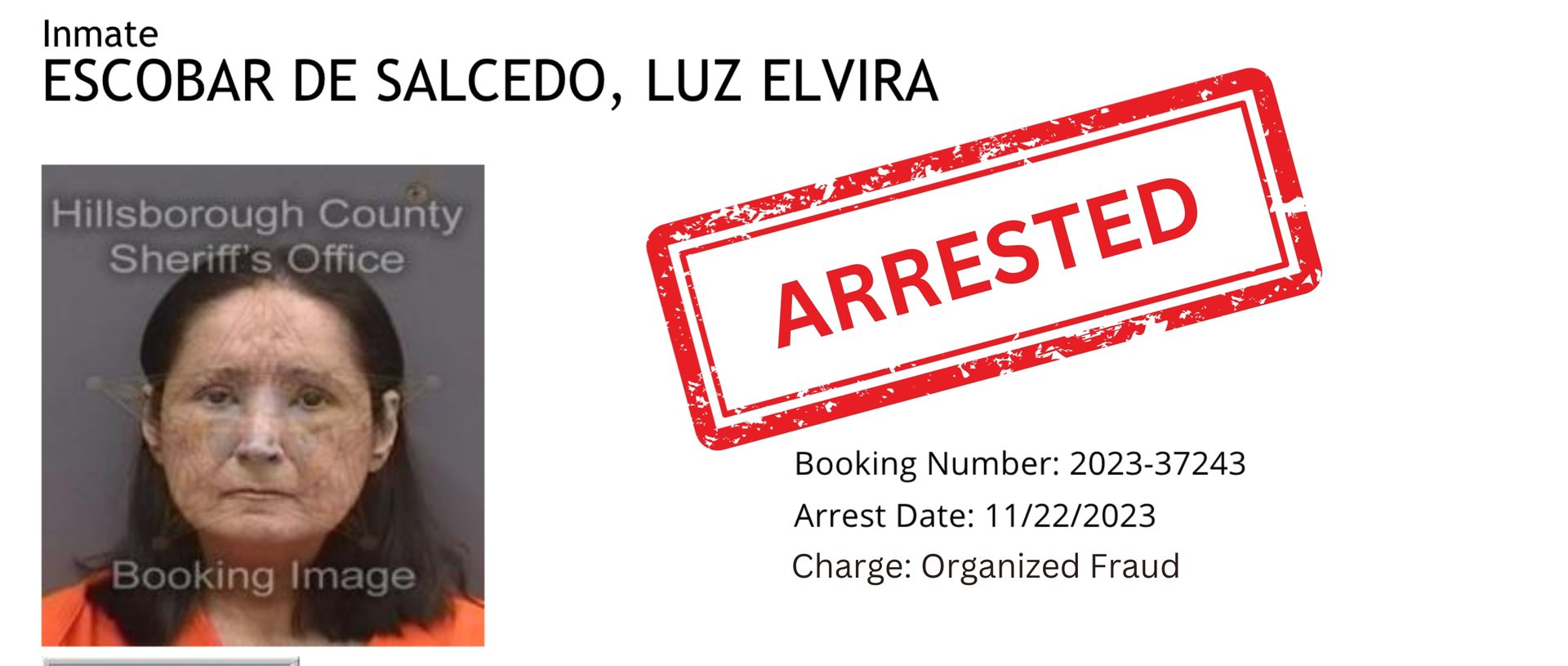 Con Artist Luz Elvira Escobar de Salcedo