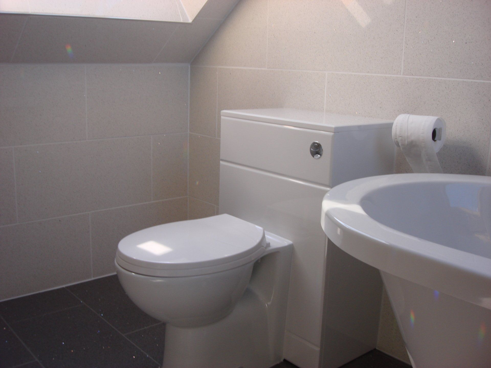 toilets installed in a bathroom