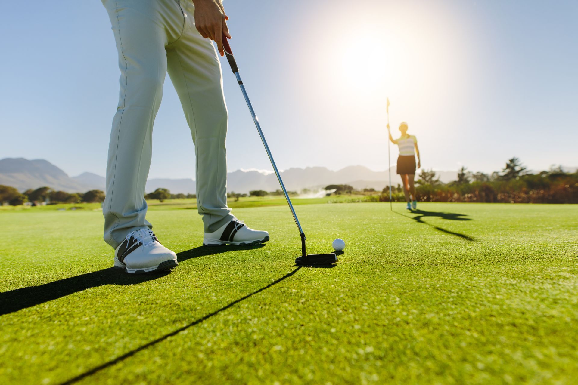 feet on golf course