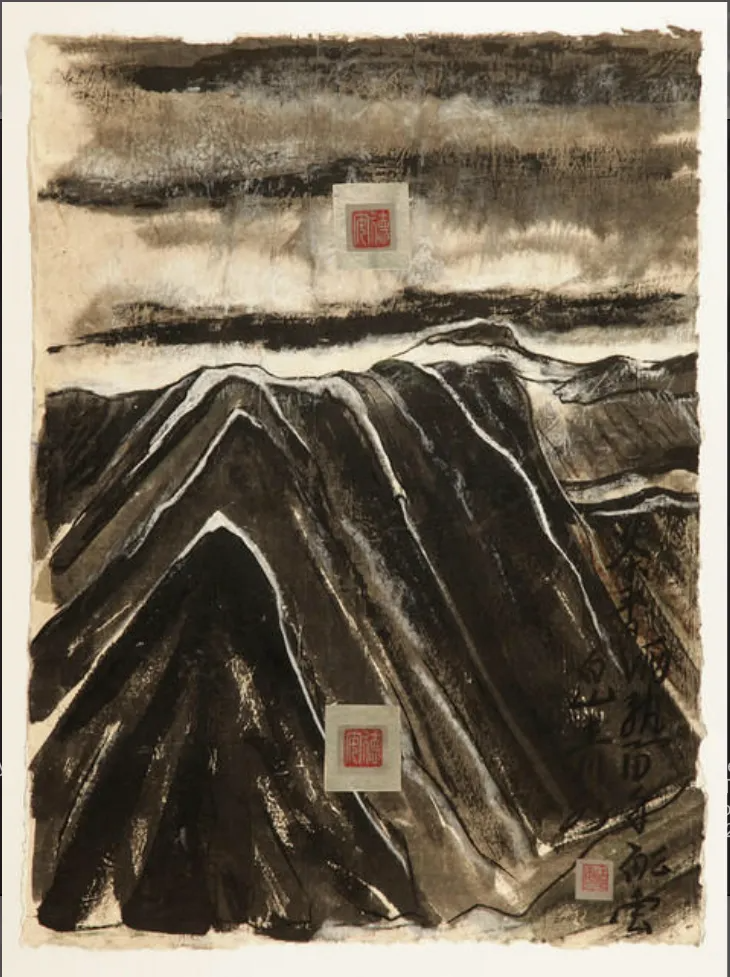 “Yellow Mountain Series #1 sumi Nanjing, painting by artist and painter Jeff Day.