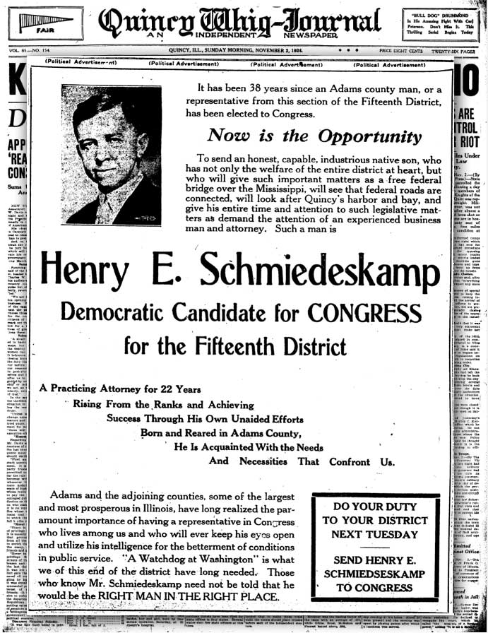 Henry E. Schmiedeskamp, Democratic Candidate for Congress