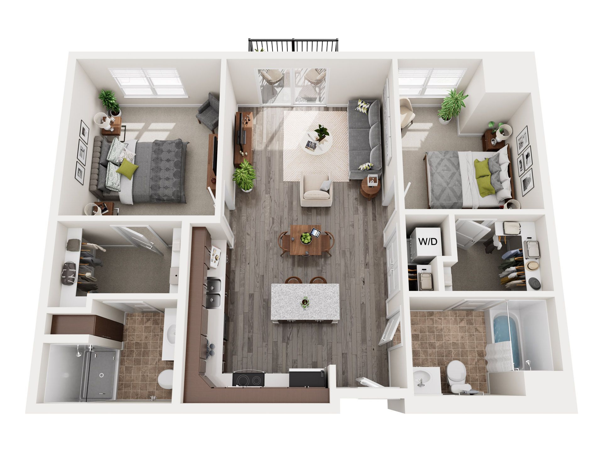 2 Bedroom Floor Plan: Boehme