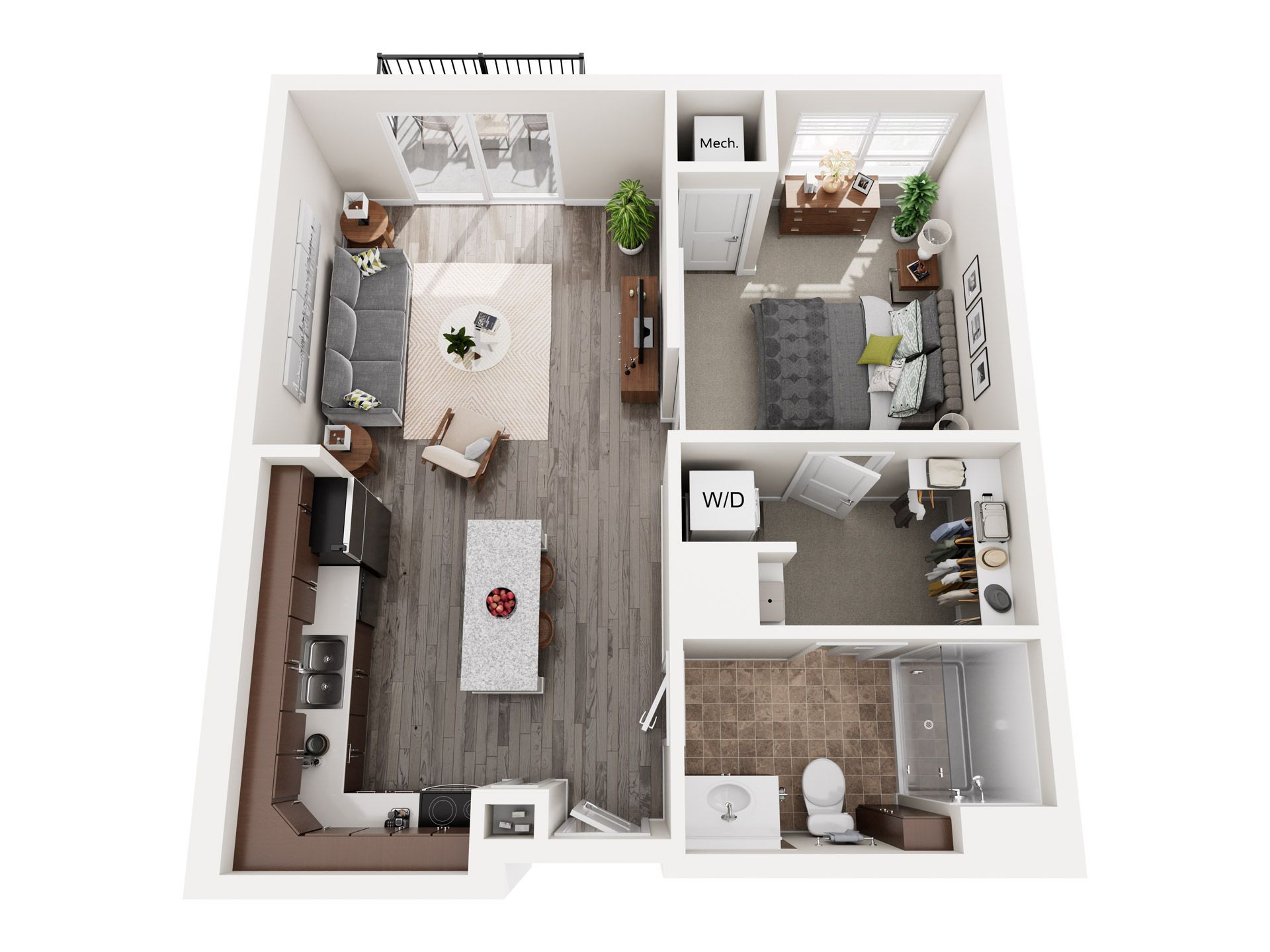 1 Bedroom Floor Plan: Hauenstein
