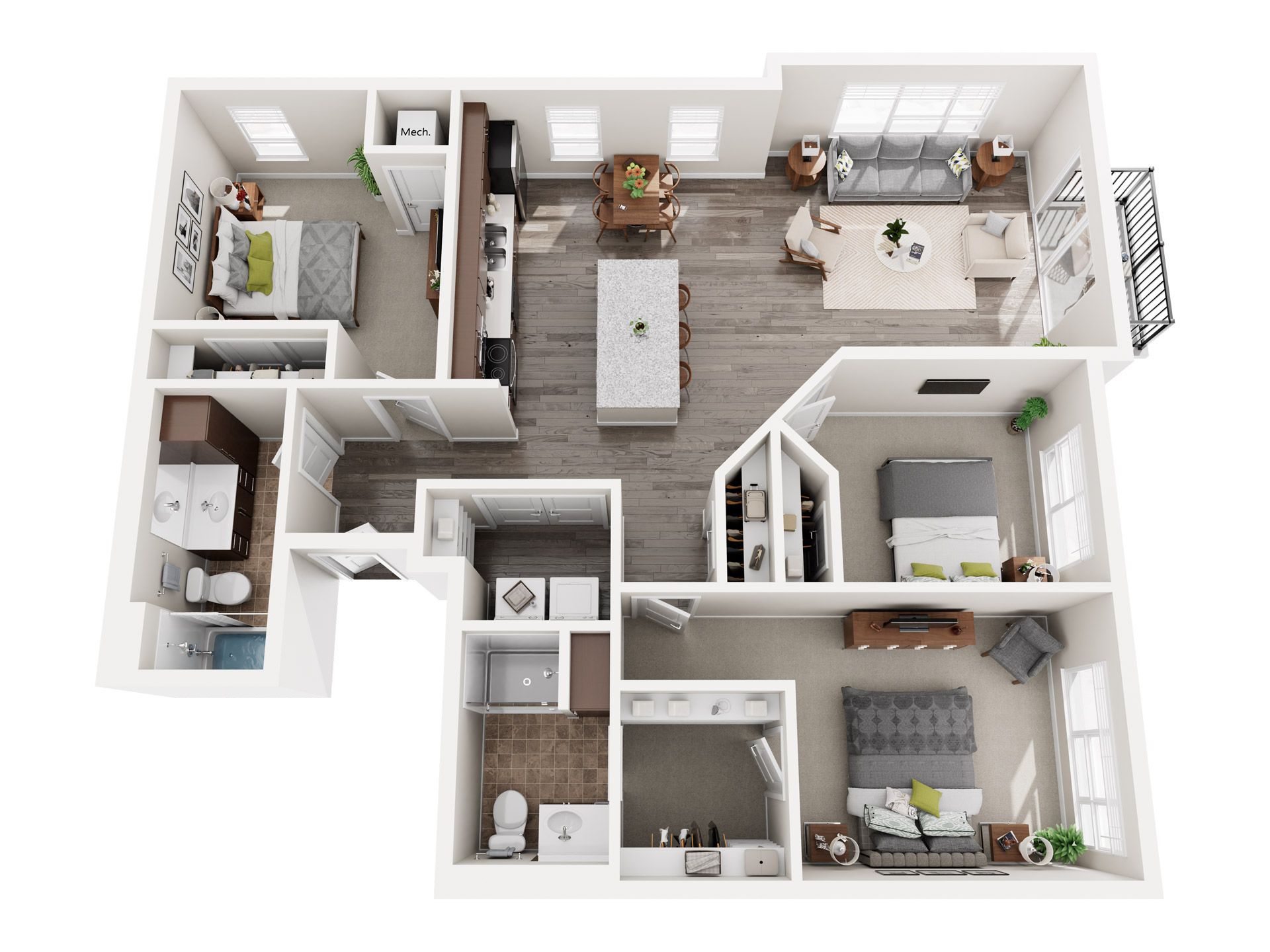 3 Bedroom Floor Plan: Heileman