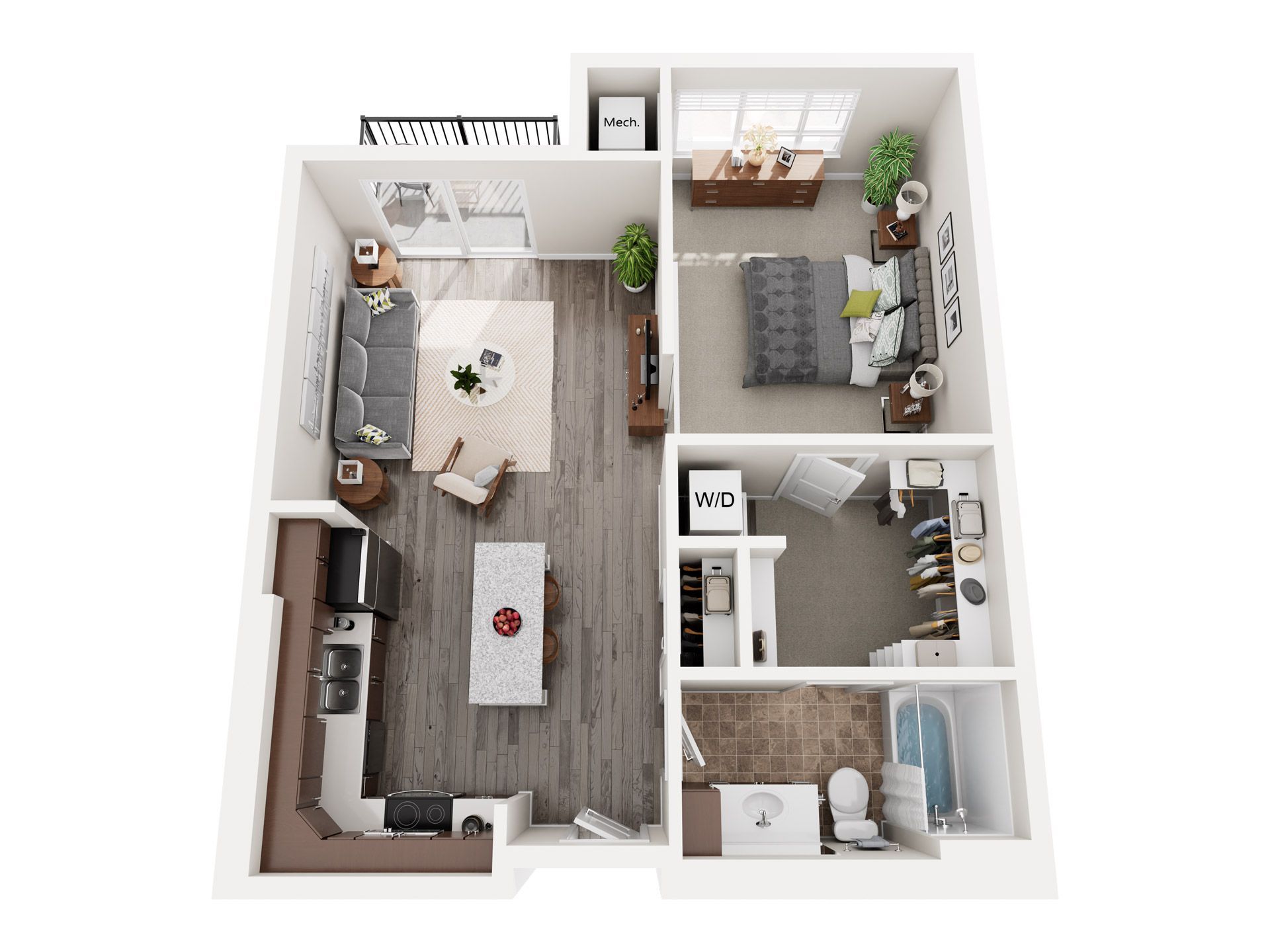 1 Bedroom Floor Plan: Heinrich