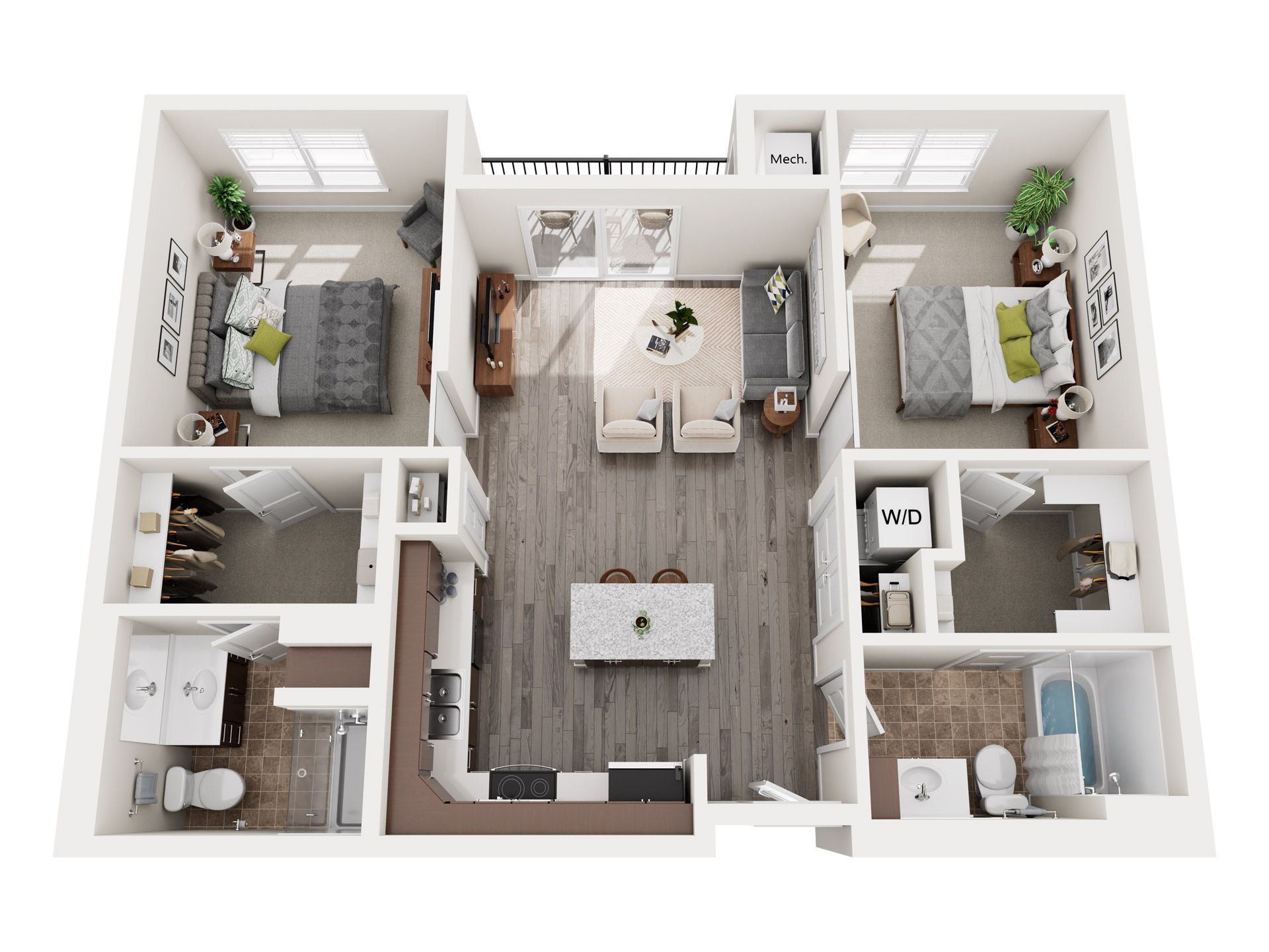 2 Bedroom Floor Plan: Henshein