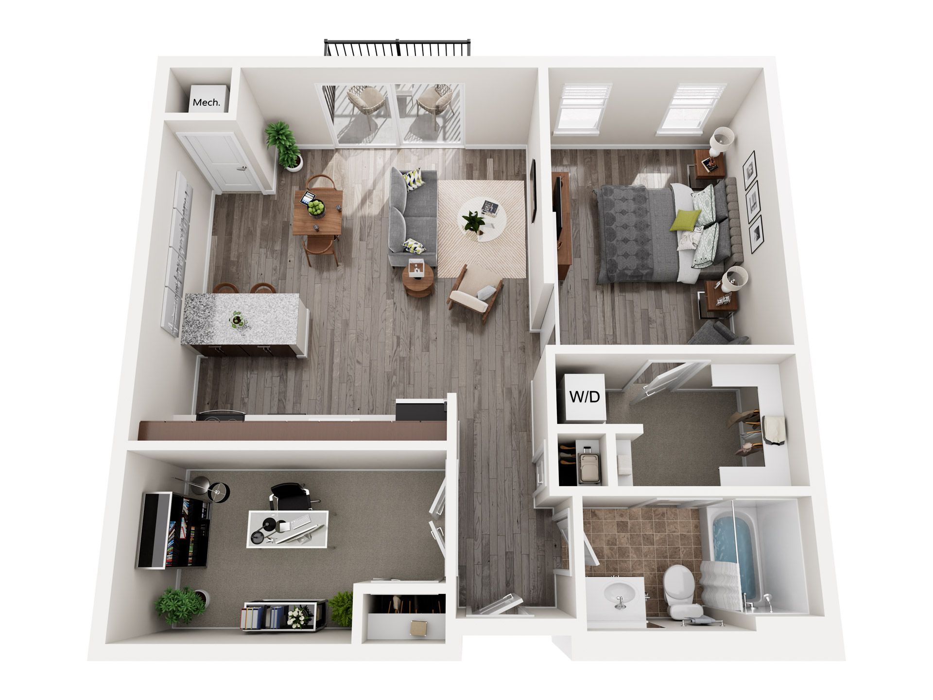1 Bedroom Floor Plan: Kiewel