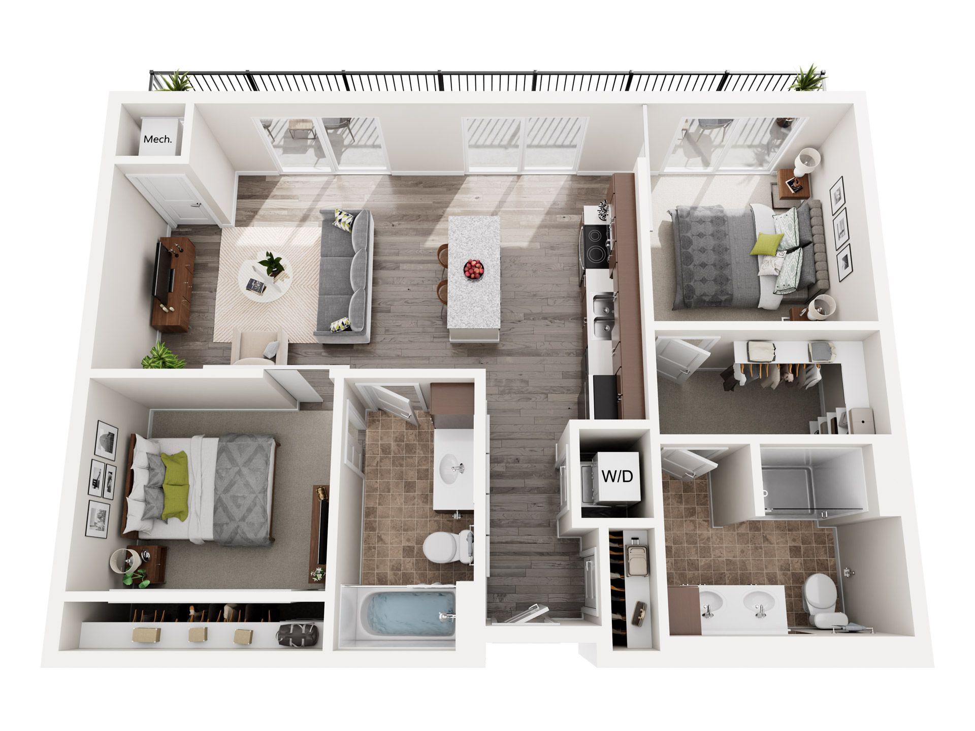 2 Bedroom Floor Plan: Lehle