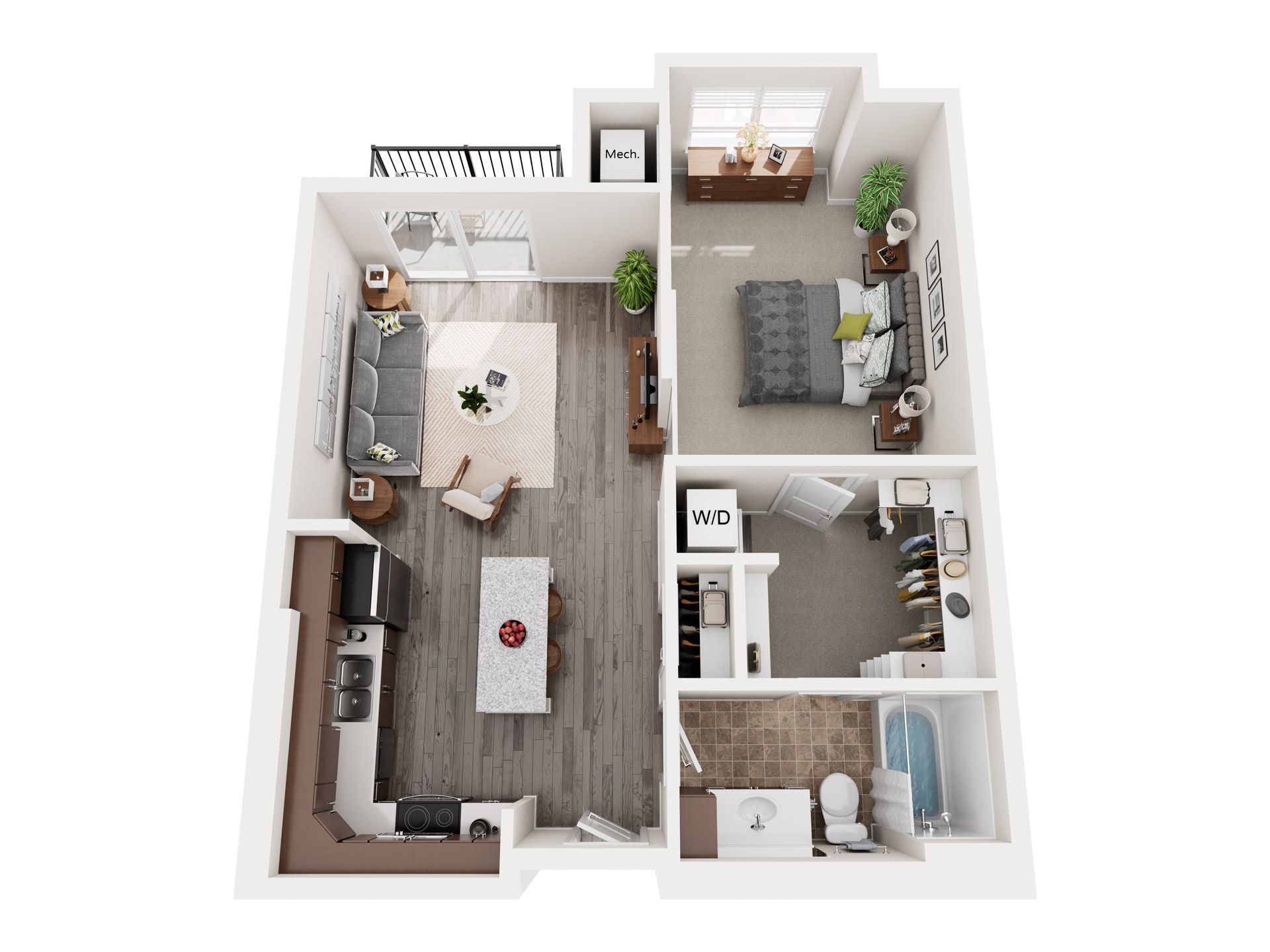 1 Bedroom Floor Plan: Norenberg