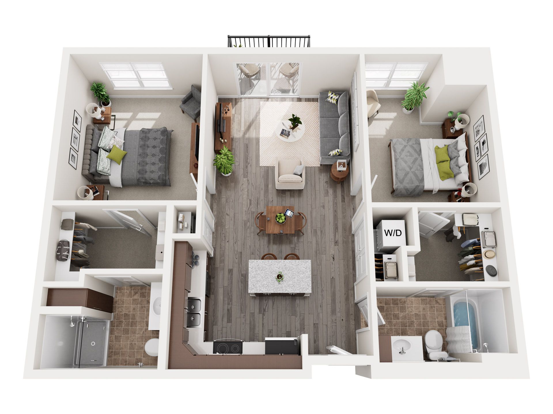 2 Bedroom Floor Plan: Orth
