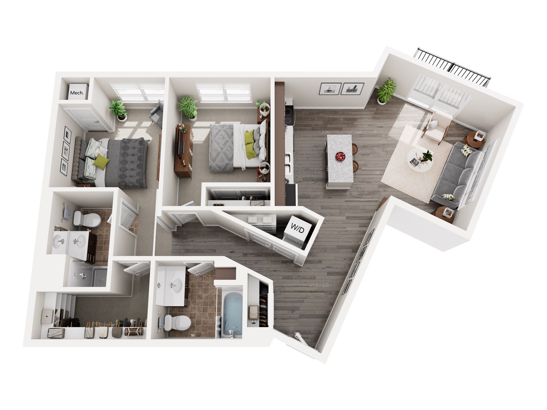 2 Bedroom Floor Plan: Steele