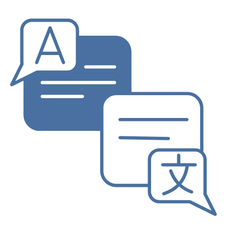 Two speech bubbles, one with 