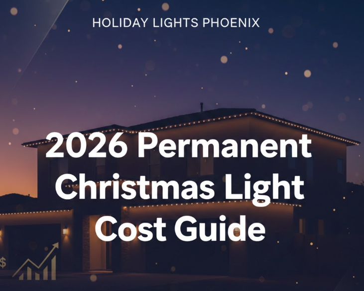 Permanent Christmas lights installed on a Phoenix home for 2026 holidays