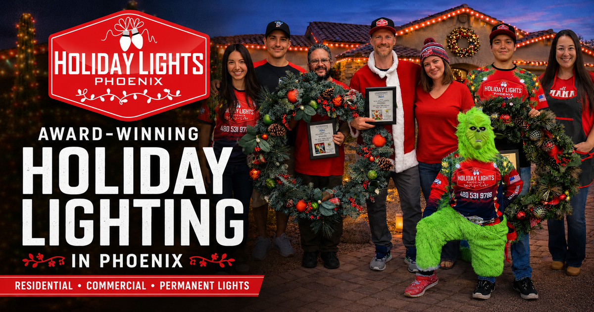 Holiday Lights Phoenix branded display