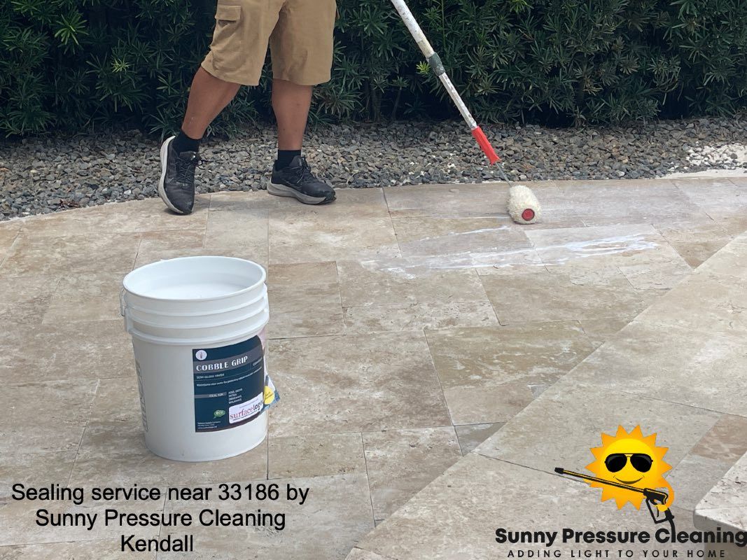 Driveway sealing service near 33186 by Sunny Pressure Cleaning Kendall