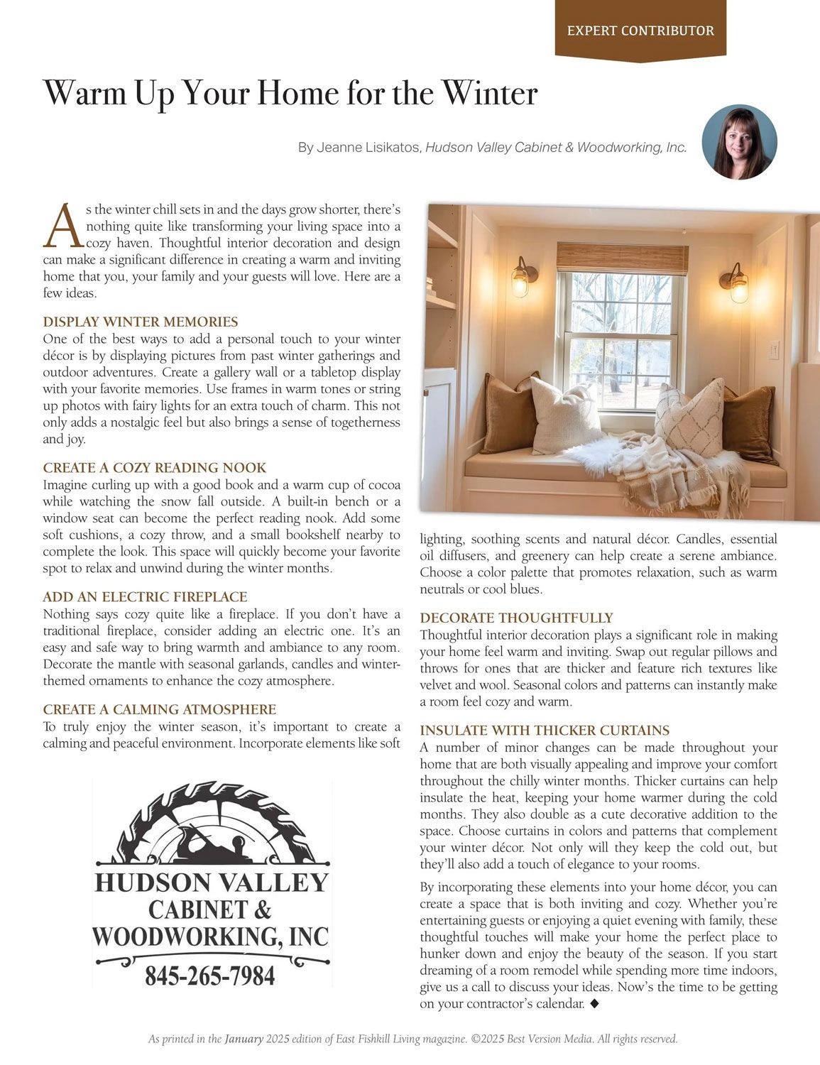 A brochure for a company called hudson valley cabinet & woodworking inc.